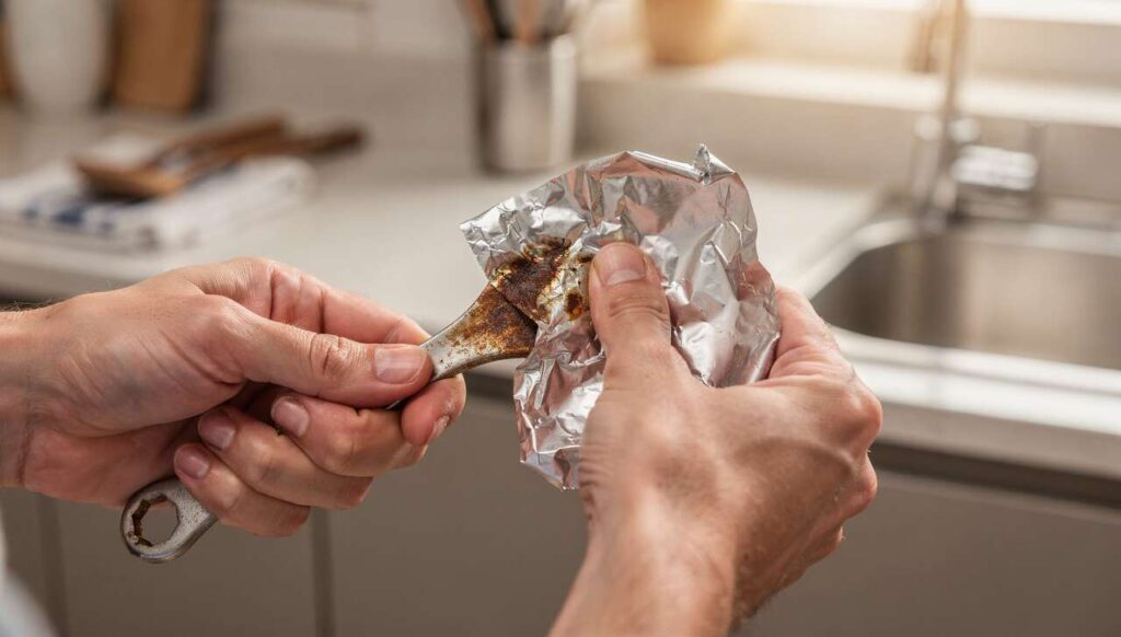 Aluminiumfolie entfernt Rost von Haushaltsgegenständen – so funktioniert der Trick